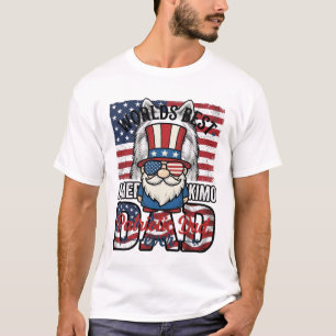 T-shirt Gnome Papa Patriotique Vintage Vector Design de T-
