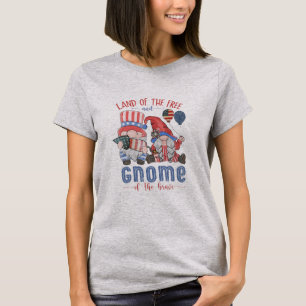 T-shirt Gnome Patriotique Terre de la Liberté Maison des B