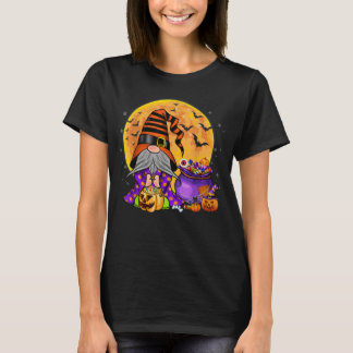 T-shirt Gnome Sorcière Halloween Costume Citrouille