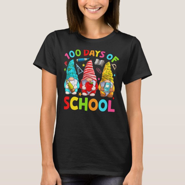 T-shirt Gnomes 100 Jours D'École Joyeux 100E Jour Kids Tea (Devant)