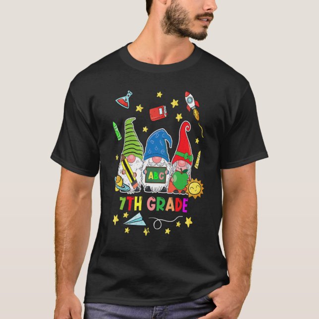 T-shirt Gnomes 7e année d'équipage de premier jour enseign (Devant)