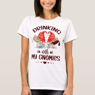 T-shirt Gnomes Amateurs De Vins Boire Avec Mes Gnomies Drô