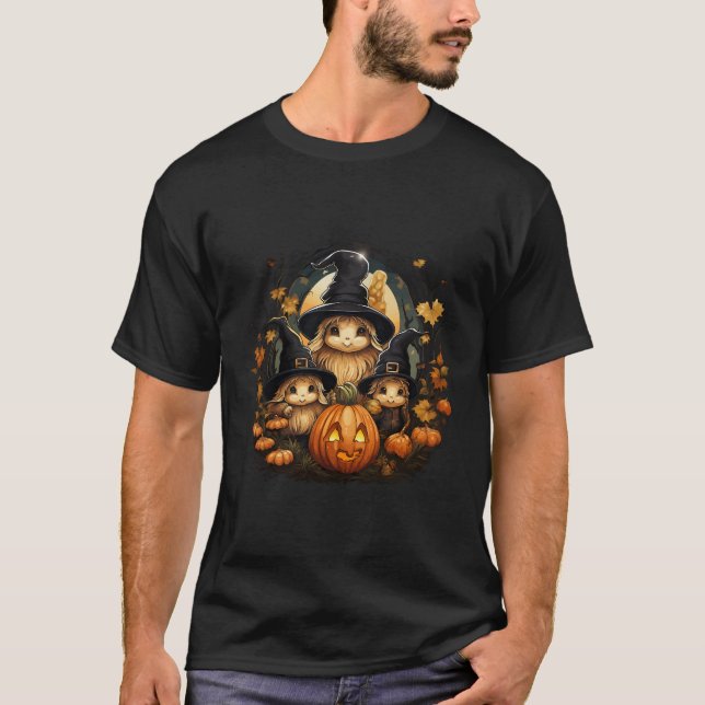 T-shirt Gnomes Automne Citrouilles Halloween Automne (Devant)