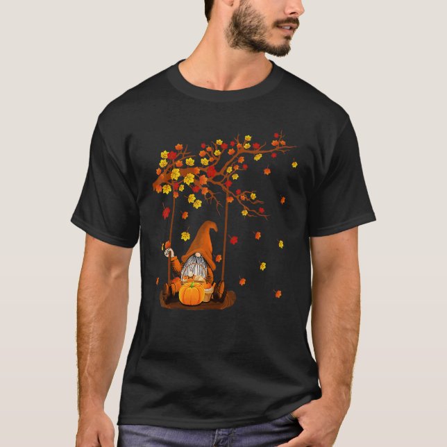 T-shirt Gnomes citrouilles Automne Mignons Halloween Thank (Devant)
