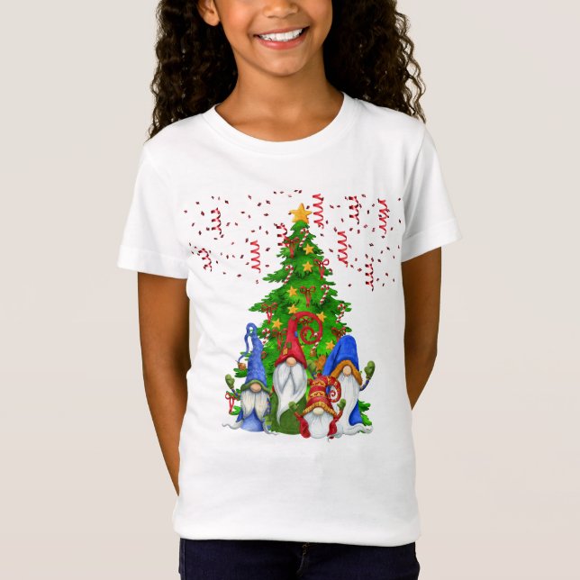 T-Shirt Gnomes d'arbre de Noël (Devant)
