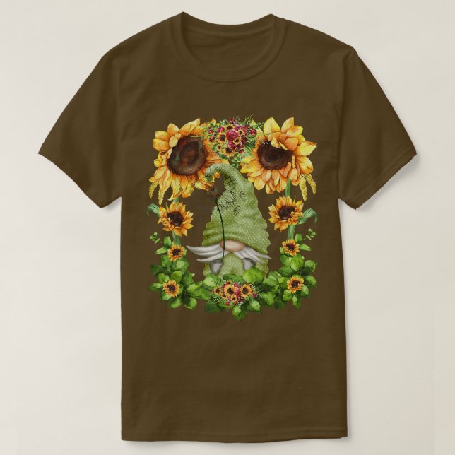 T-shirt Gnomes De Jardin Pour Femmes Avec Tournesol Rose M (Design devant)