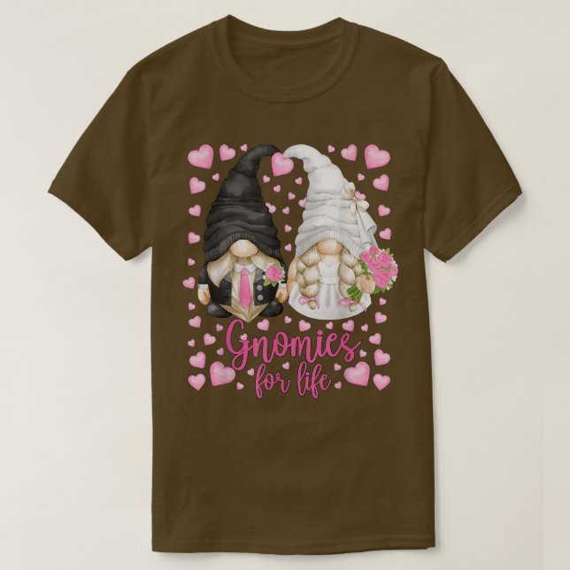 T-shirt Gnomes de mariée mignonnes et de chambre pour la v (Design devant)