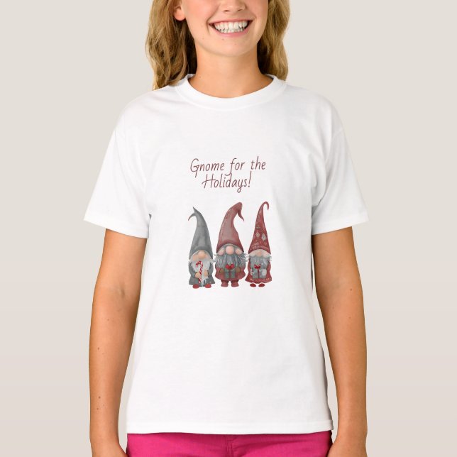 T-shirt Gnomes de Noël adorables avec la fête de Noël (Devant)