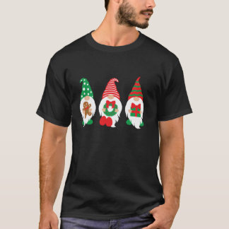 T-shirt Gnomes de Noël Trio de nains tenue de fête 