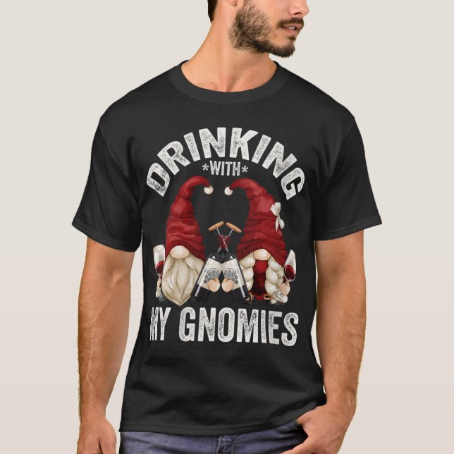 T-shirt Gnomes De Vins Mets Aime Boire Avec Mes Gnomies Fu (Devant)