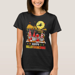 T-shirt Gnomes d'Halloween Joyeux Hallothanksmas Thanksgiv