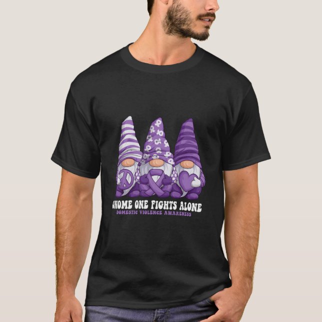 T-shirt Gnomes Domestic Violence Awareness Month Purple Ri (Devant)