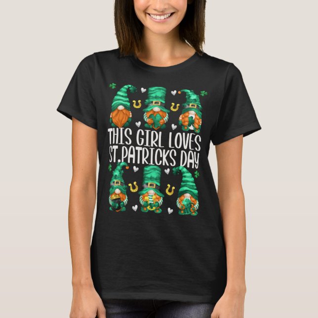 T-shirt Gnomes Drôle Cette Fille Aime St. Patricks Day (Devant)