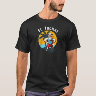 T-shirt Gnomes Drôles St Thomas Rétro Gnome Musclé Anniver