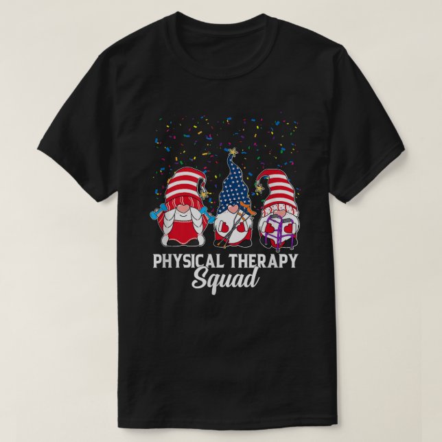 T-shirt Gnomes équipe de physiothérapie 4 juillet indépend (Design devant)