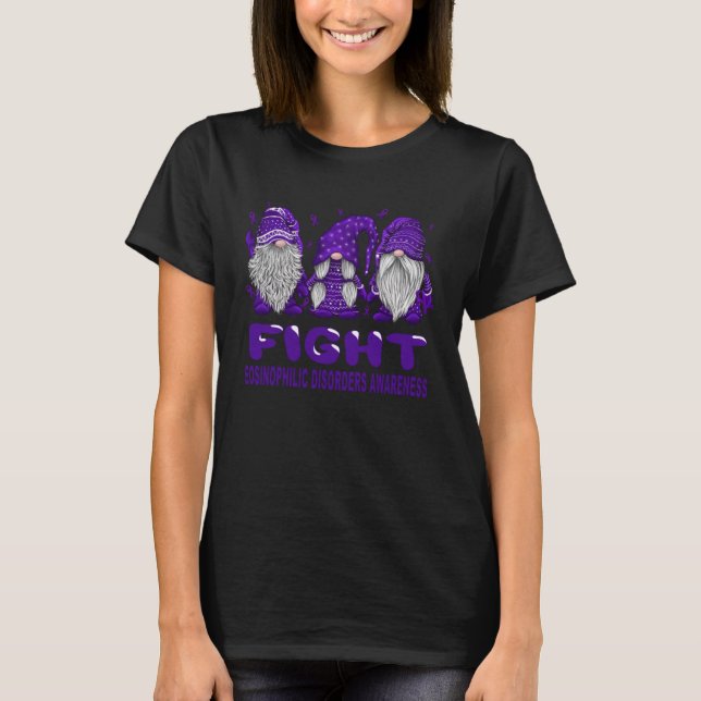 T-shirt Gnomes Fight Purple Ribbon Eosinophilic Disorders  (Devant)