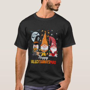 T-shirt Gnomes Hallothanksmas Halloween Et Joyeux Ch