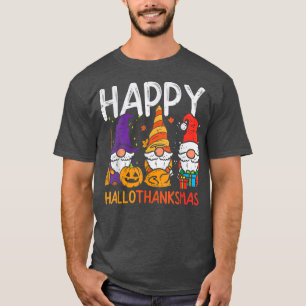 T-shirt Gnomes Hallothanksmas Halloween Thanksgiving