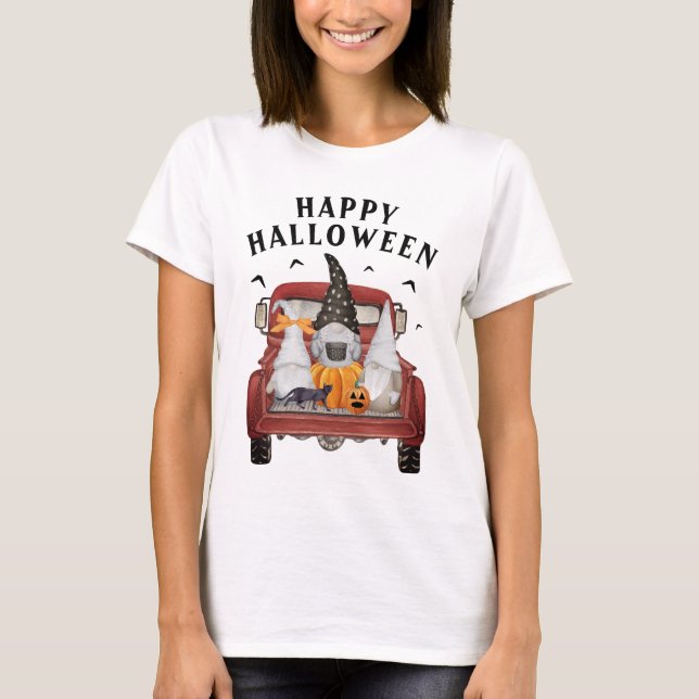 T-shirt Gnomes Halloween Camion Vintage (Devant)