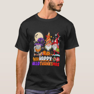 T-shirt Gnomes Halloween Thanksgiving Christmas Joyeux Hal