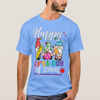 T-shirt Gnomes Mets Joyeux Premier Jour De Cadeaux Scolair