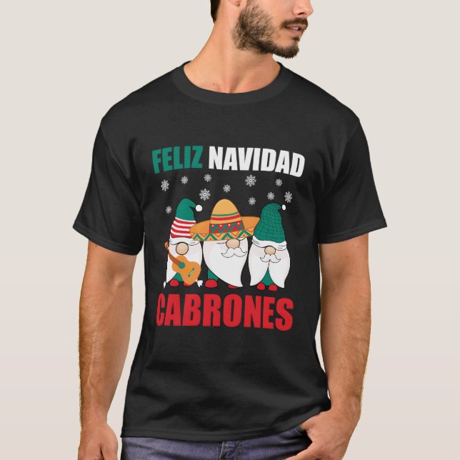 T-shirt Gnomes mexicains Feliz Navidad Cabrones Mexique (Devant)