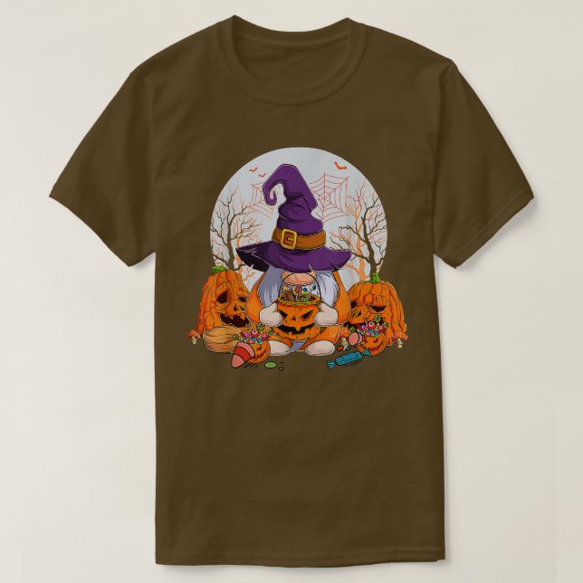 T-shirt Gnomes mignons Joyeux Halloween Automne Candy Corn (Design devant)