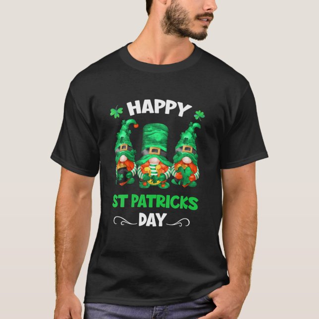 T-shirt Gnomes mignons Shamrock Bonne famille de la Saint  (Devant)