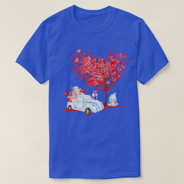 T-shirt Gnomes mignons Valentines Jour Camion Amour Coeurs (Design devant)