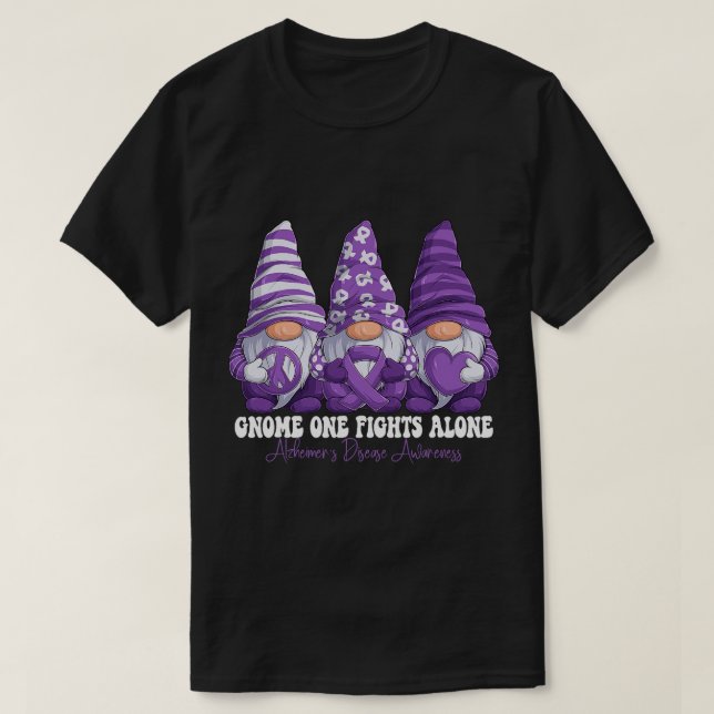 T-shirt Gnomes One combat seul Alzheimer's Disease Award (Design devant)