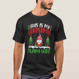 T-shirt Gnomes Pyjama de Noël Xmas Lumières Arbre Gnomes P