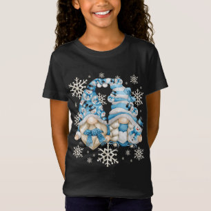 T-Shirt Gnomes Snowman Amusants Avec Flammes De Neige - Mi