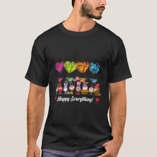 T-shirt Gnomes Tout Heureux Chaque Saison Toute L'Année Ar