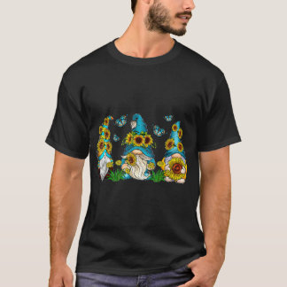 T-shirt Gnomes With Sunflower Flower Butterfly Gardening