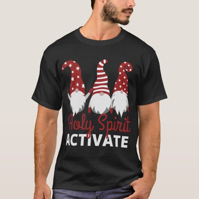 T-shirt Gnomes XMAS Saint-Esprit Activate - Drôle chrétien (Devant)