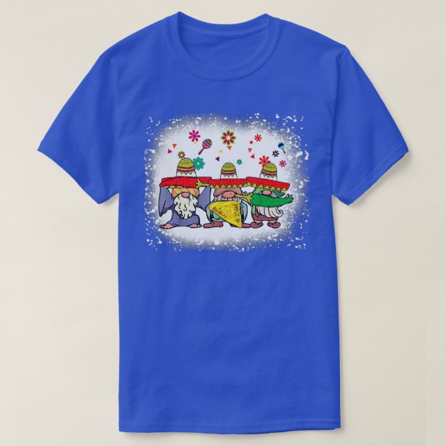 T-shirt Gnomies Blanches Mexicains Trois Gnomes Cinco De M (Design devant)