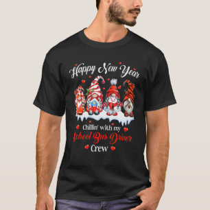T-shirt Gnomies Nouvel An Accroché Avec Mon Conducteur De