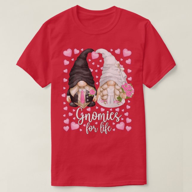 T-shirt Gnomies Pour La VieMariée Unique Et Groom Pour Bac (Design devant)