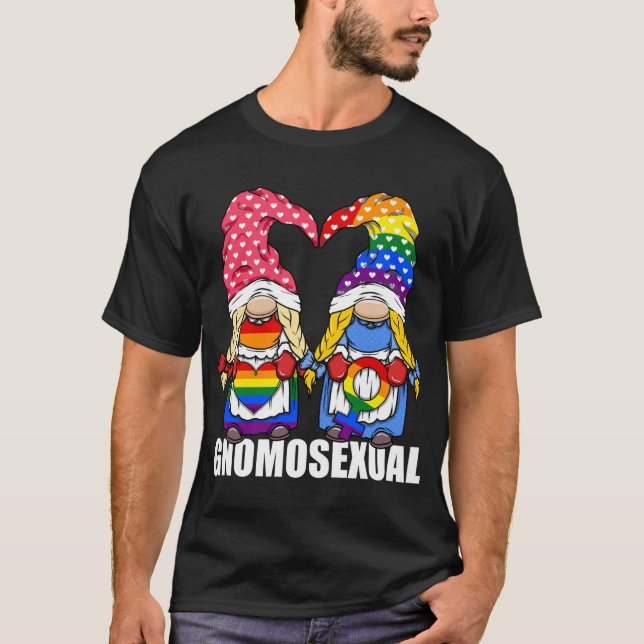 T-shirt Gnomosexuel Gnomé de la fierté LGBTQ pour lesbienn (Devant)