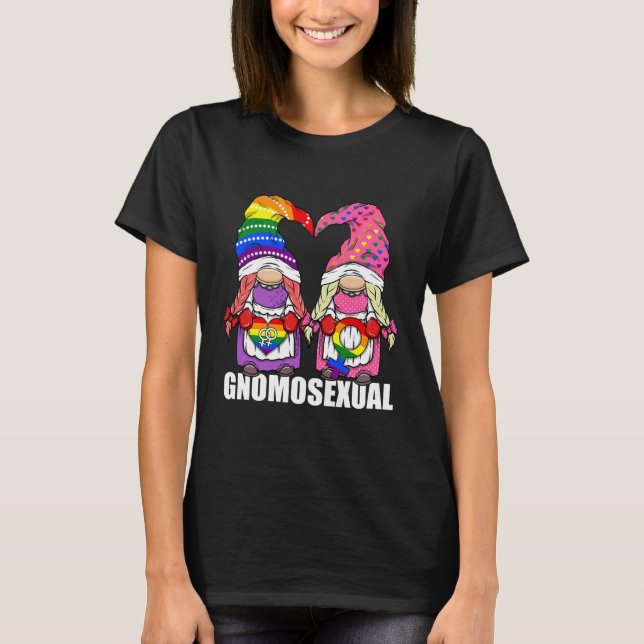 T-shirt Gnomosexuel Lgbtq Gnome Lesbian Love (Devant)