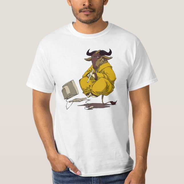 T-shirt GNOU de Cannelure-playing (Devant)