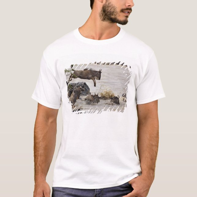 T-shirt Gnou sautant dans la rivière Mara (Devant)
