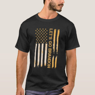 T-shirt Go Branson Brandon American USA Flag Gold (