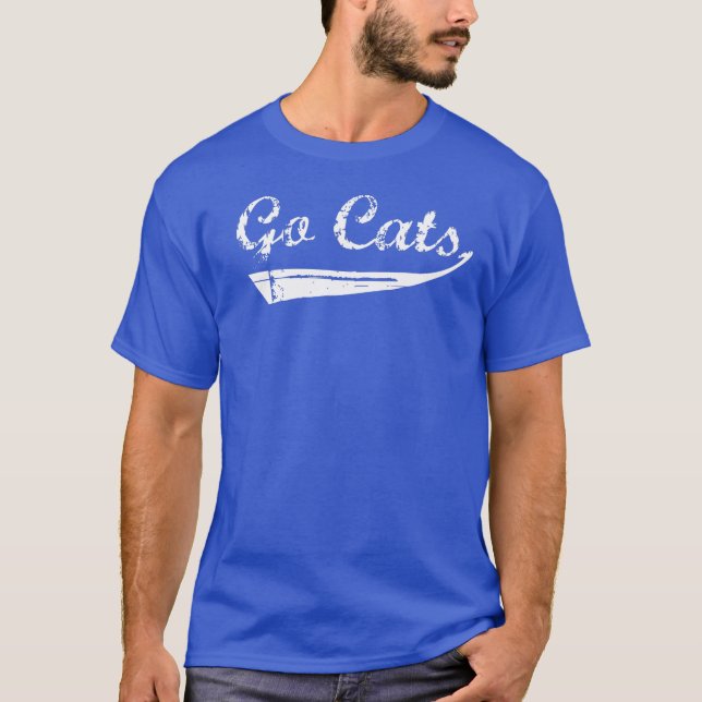 T-shirt Go Cats Vintage (blanc) (Devant)
