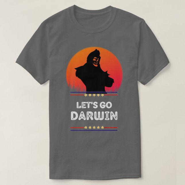 T-shirt Go Darwin USA Drapeau Vintage Bigfoot Sasquatch (Design devant)