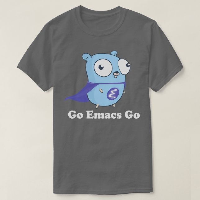 T-shirt Go Emacs Go Black (Design devant)