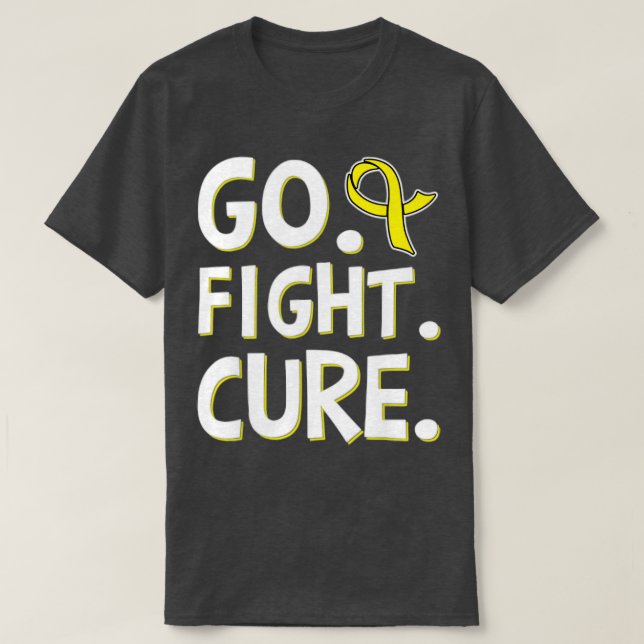 T-shirt Go Fight Cure Gold Ribbon Enfance Cancer Award (Design devant)