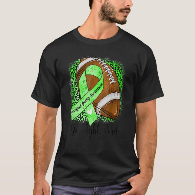 T-shirt Go Fight Win Football Green Ribbon Cerebral Palsy  (Devant)
