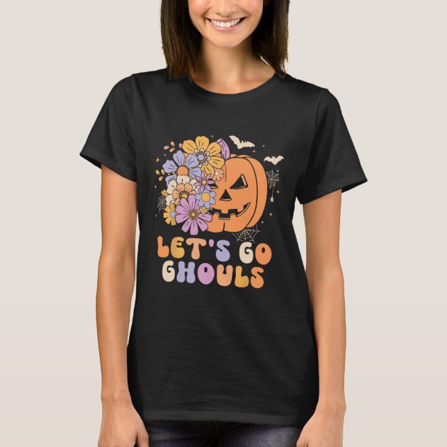 T-shirt Go Ghouls Halloween Costume Citrouille Retro Gr (Devant)