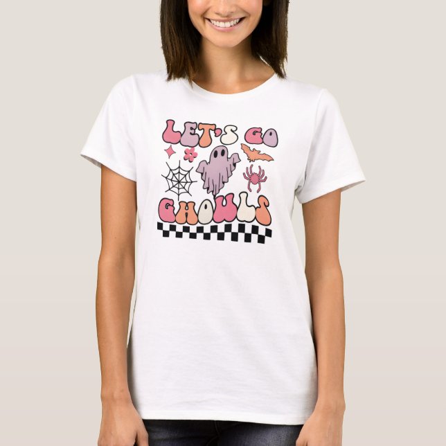 T-shirt Go Ghouls Retro Halloween | Fun Éffrayant (Devant)